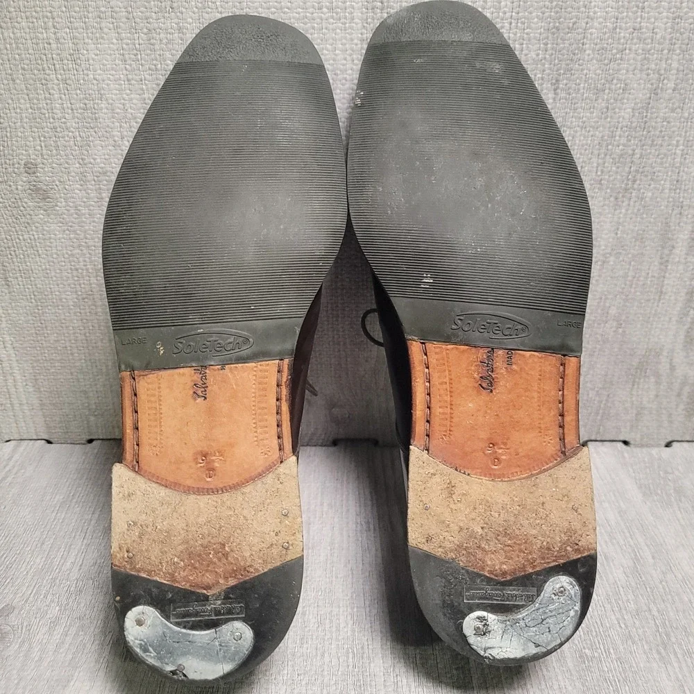 Salvatore Ferragamo Shoes Mens 9.5 D Brown Apron Toe Derby Italy UG10216